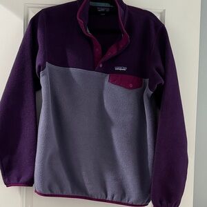 Patagonia Purple and Gray Snap-T Fleece